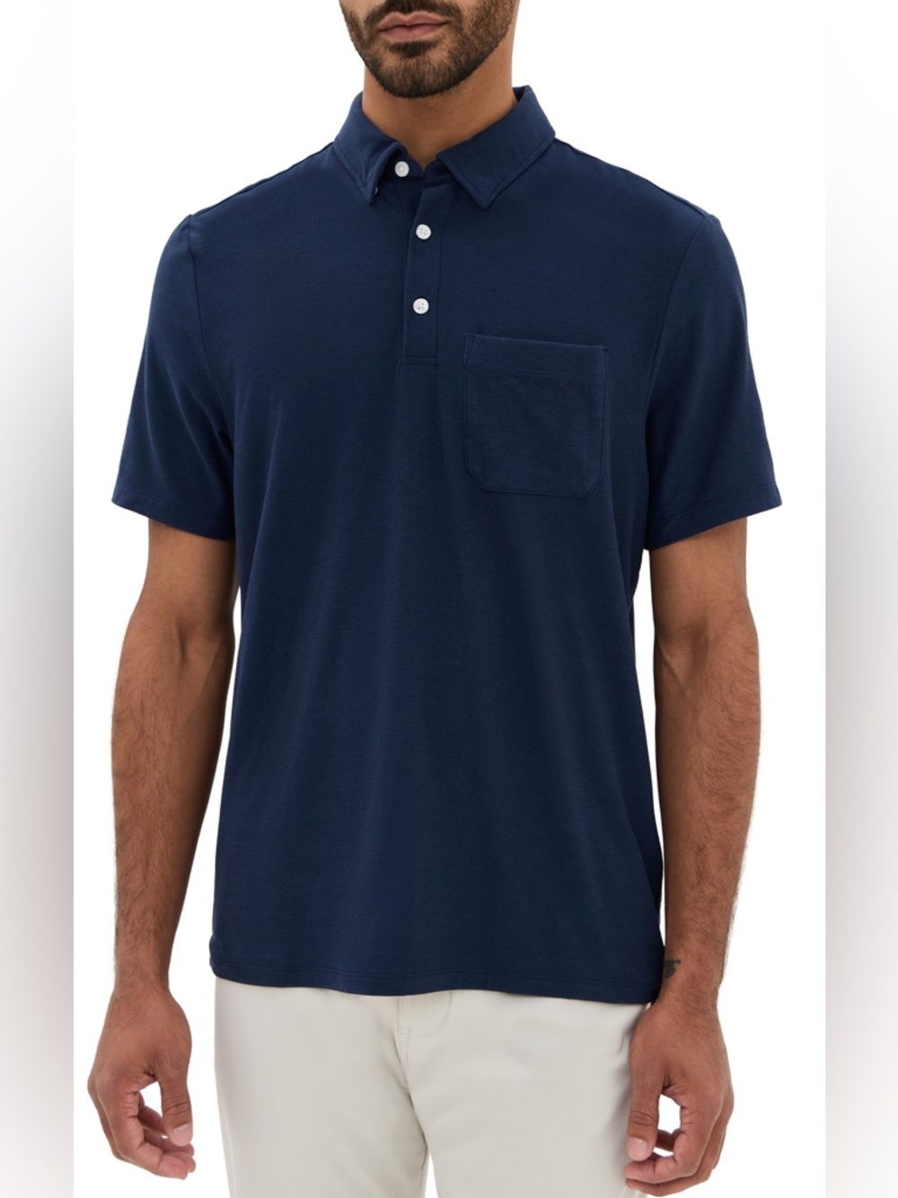 Greyson Spirit Polo Shirt Mens Medium Pima Cotton Navy Blue Golf Classic Sporty - Picture 2 of 9